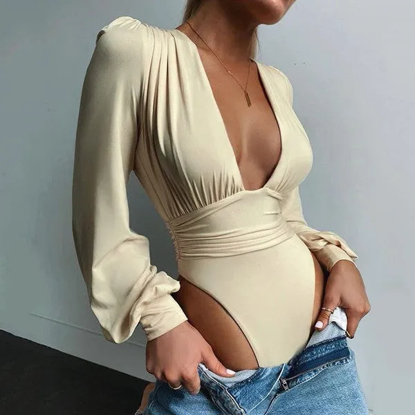 Soraya Shirred Blouson Sleeve Bodysuit