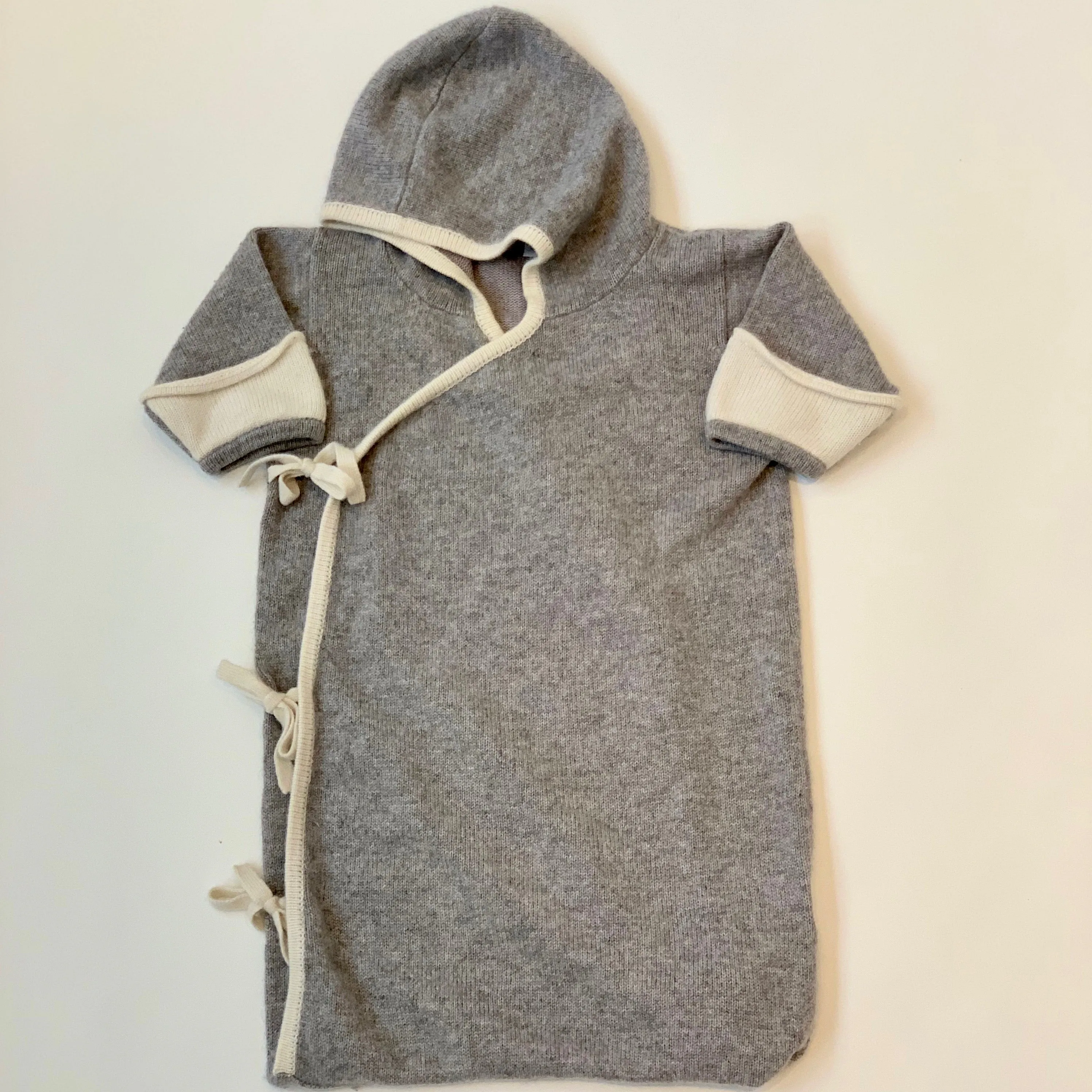 Stellina Baby Grey Cashmere Cardigan/ Pramsuit: 0-6 Months