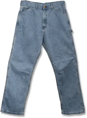 Stone Washed Work Carpenter Dungaree Jeans by ROUND HOUSE Made in USA #1010