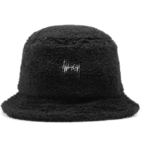 Stussy Sherpa Fleece Bucket HatBlack