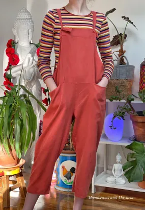 SUNKISSED CORAL NEEDLECORD DOLLY DUNGAREES UK SIZE 10-16