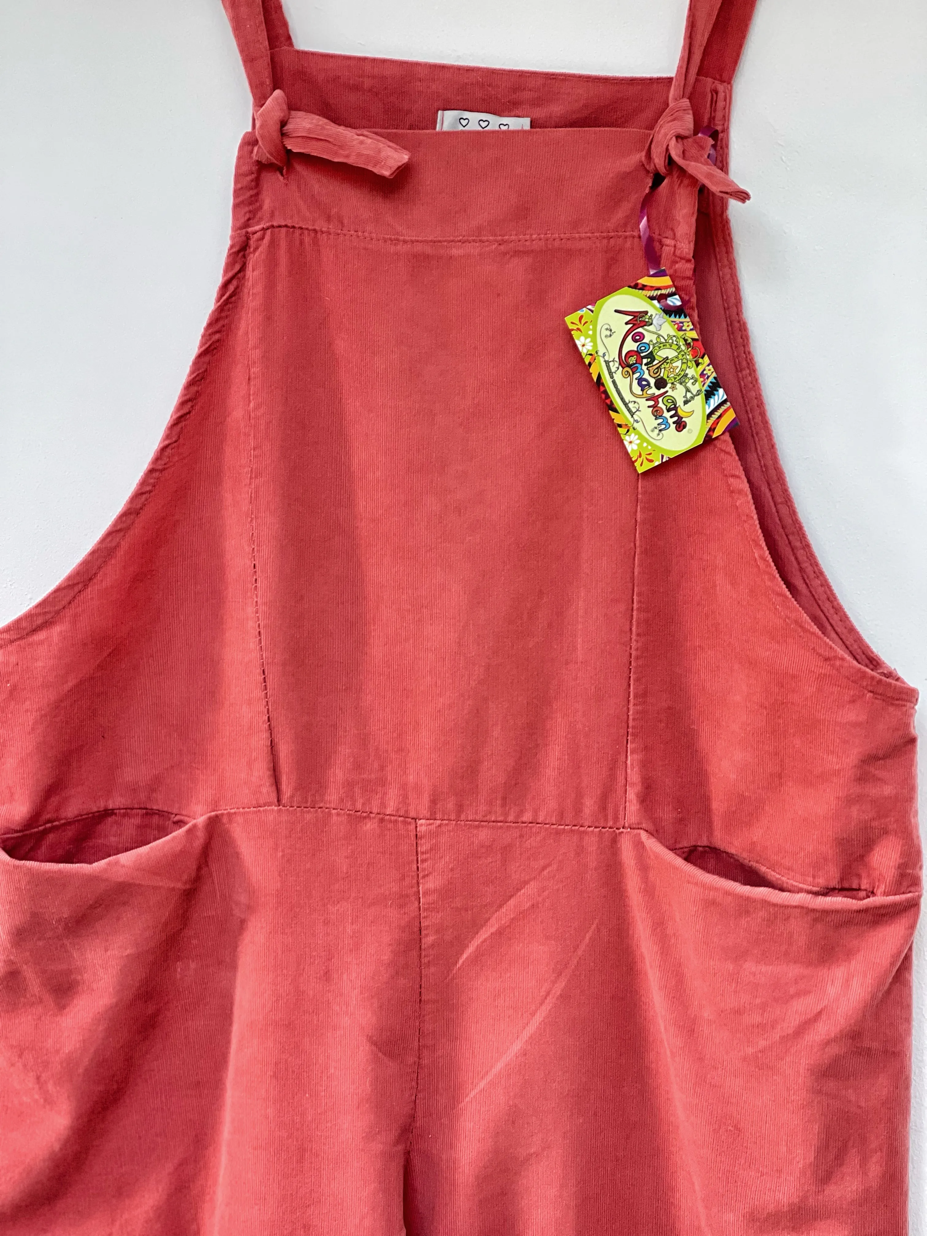 SUNKISSED CORAL NEEDLECORD DOLLY DUNGAREES UK SIZE 10-16