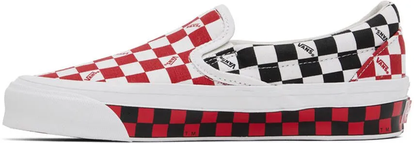 Vans White & Red OG Classic Slip-On LX Sneakers