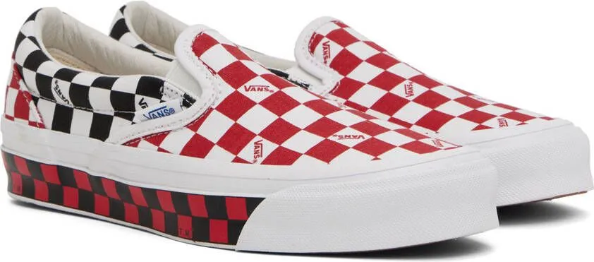 Vans White & Red OG Classic Slip-On LX Sneakers