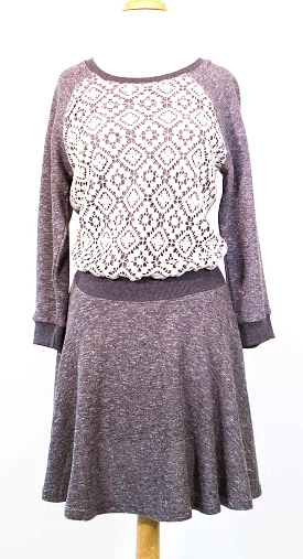 Vintage Lace Sweatshirt Dress