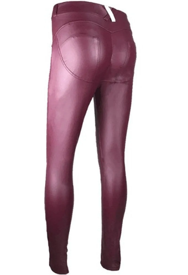 Women Plus Size Winter Legging Faux Pu Leather Leggings