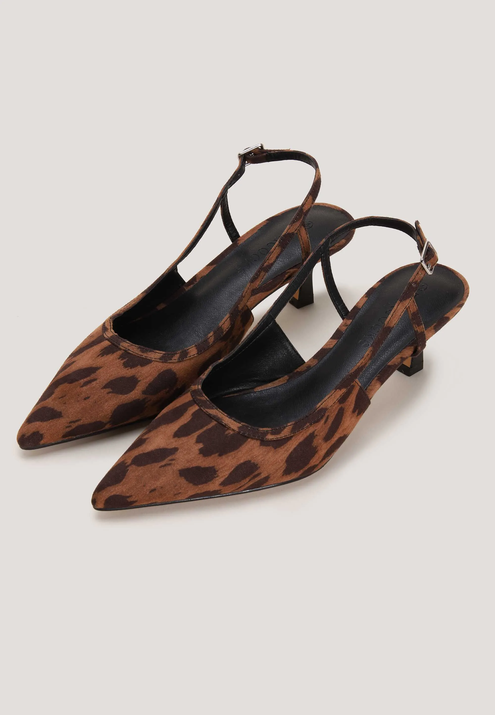 Womens Leopard Print Slingback Stiletto Heel Pumps