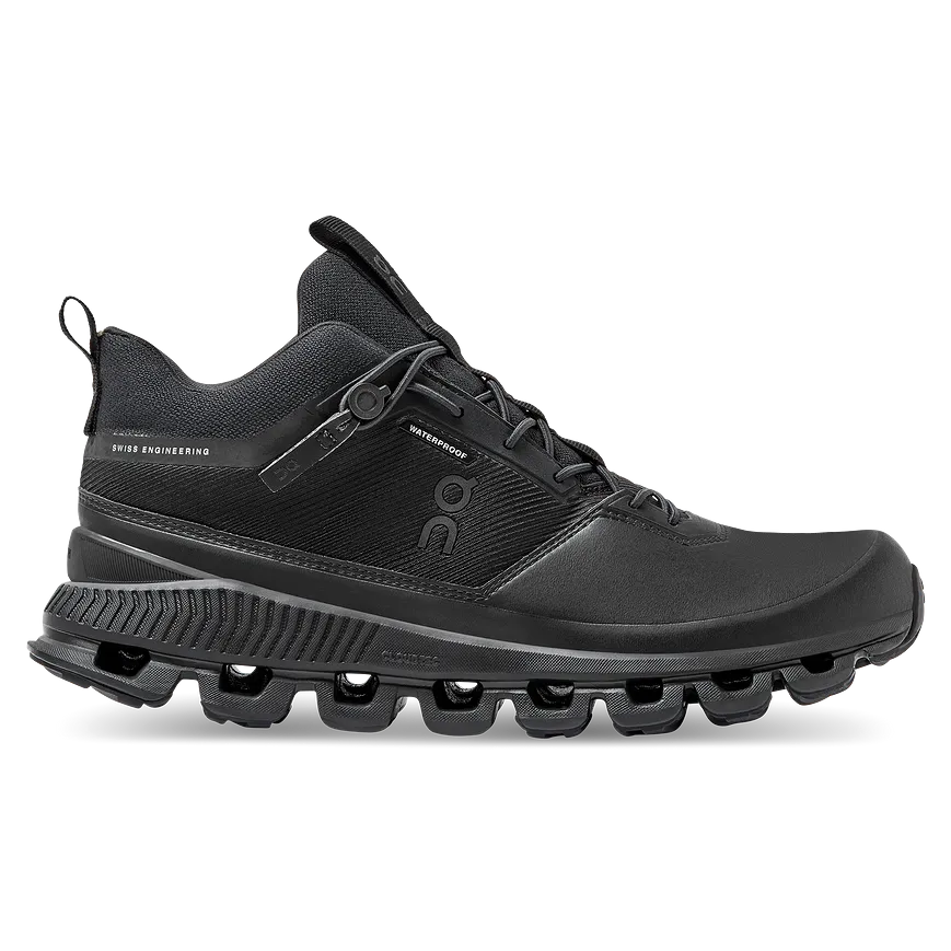 Women's On Cloud Hi Waterproof, All Black, 8.5 B Medium