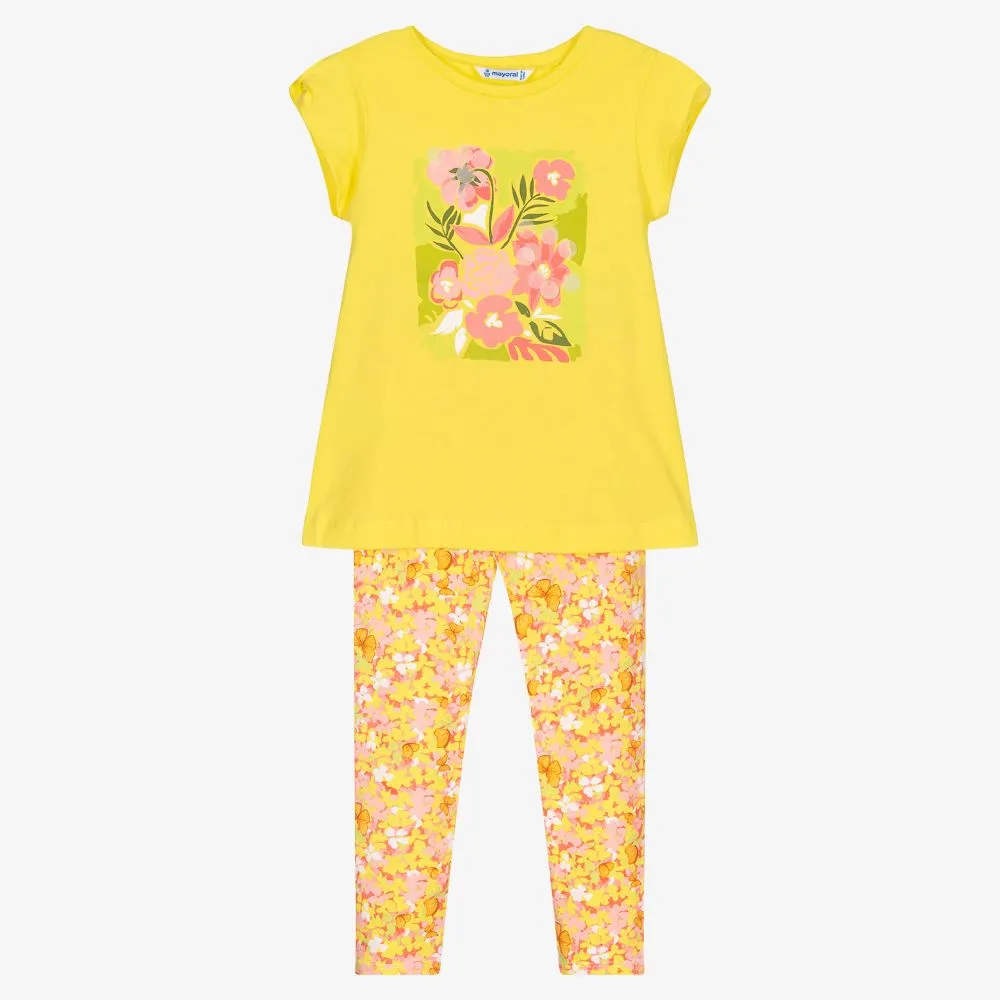 Yellow & Pink Leggings Set