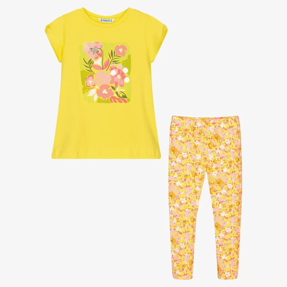 Yellow & Pink Leggings Set