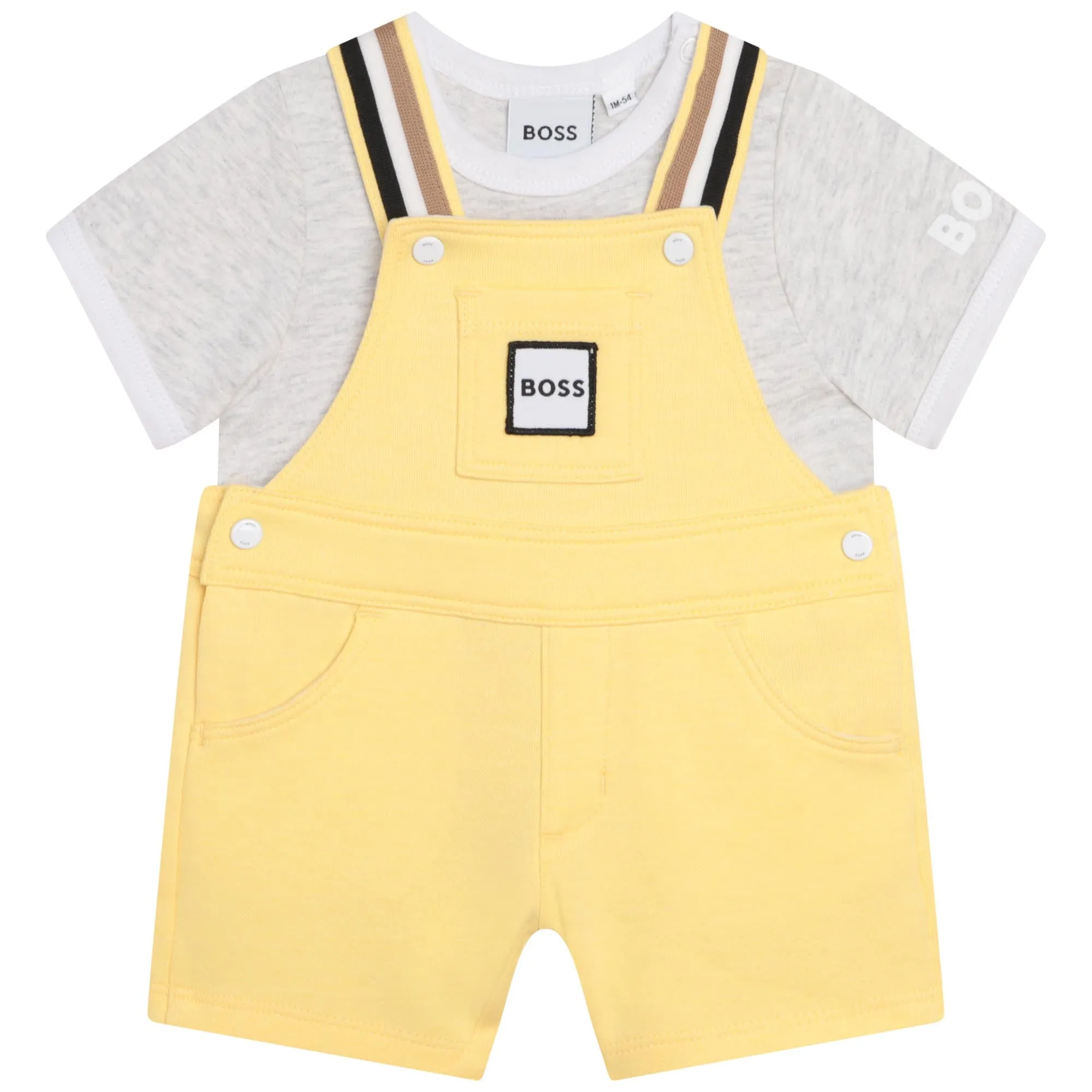 YELLOW T-SHIRT+DUNGAREES SET