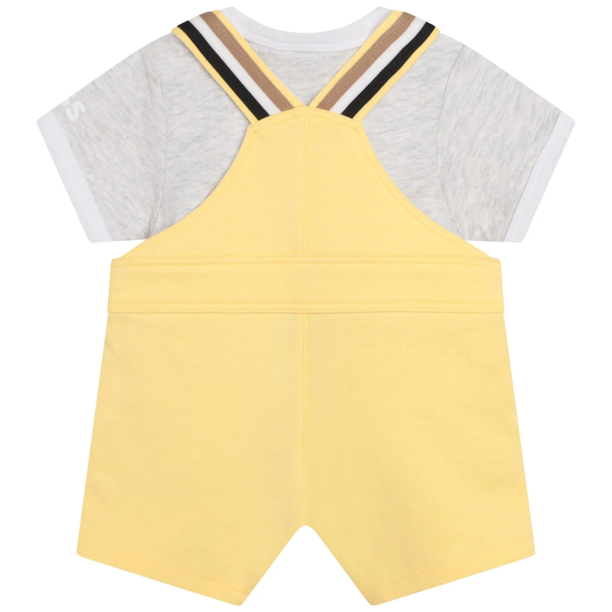 YELLOW T-SHIRT+DUNGAREES SET