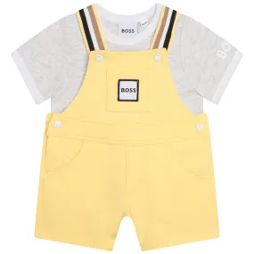 YELLOW T-SHIRT+DUNGAREES SET